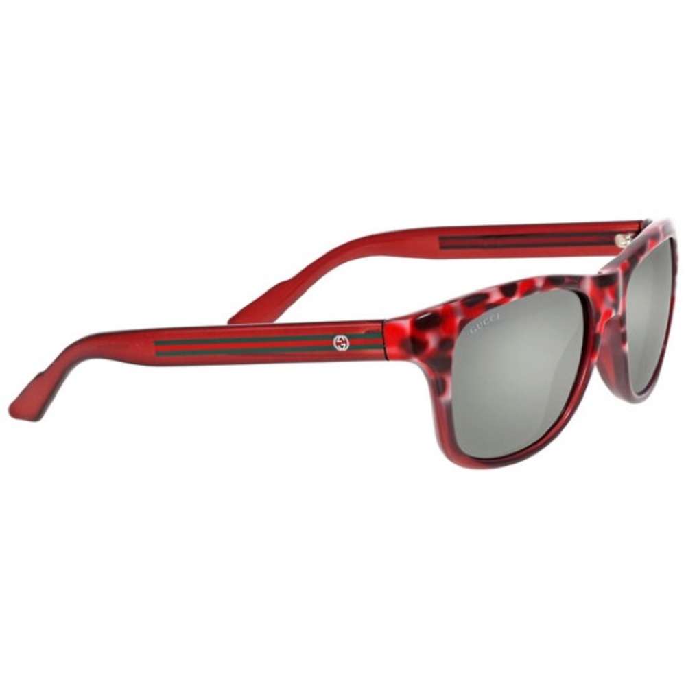 Gucci Red Tortoise Mirror Light Grey Flash Sunglasses - great condition!